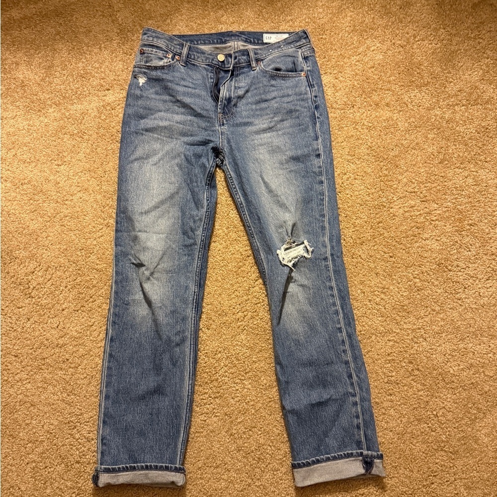 GAP Distressed Blue Ankle Jeans